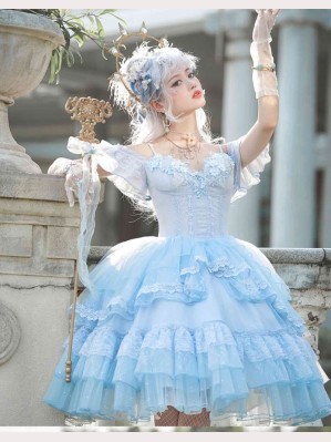 SALE! Gorgeous Hime Lolita Style Dress - Light Blue - Size L (C57)